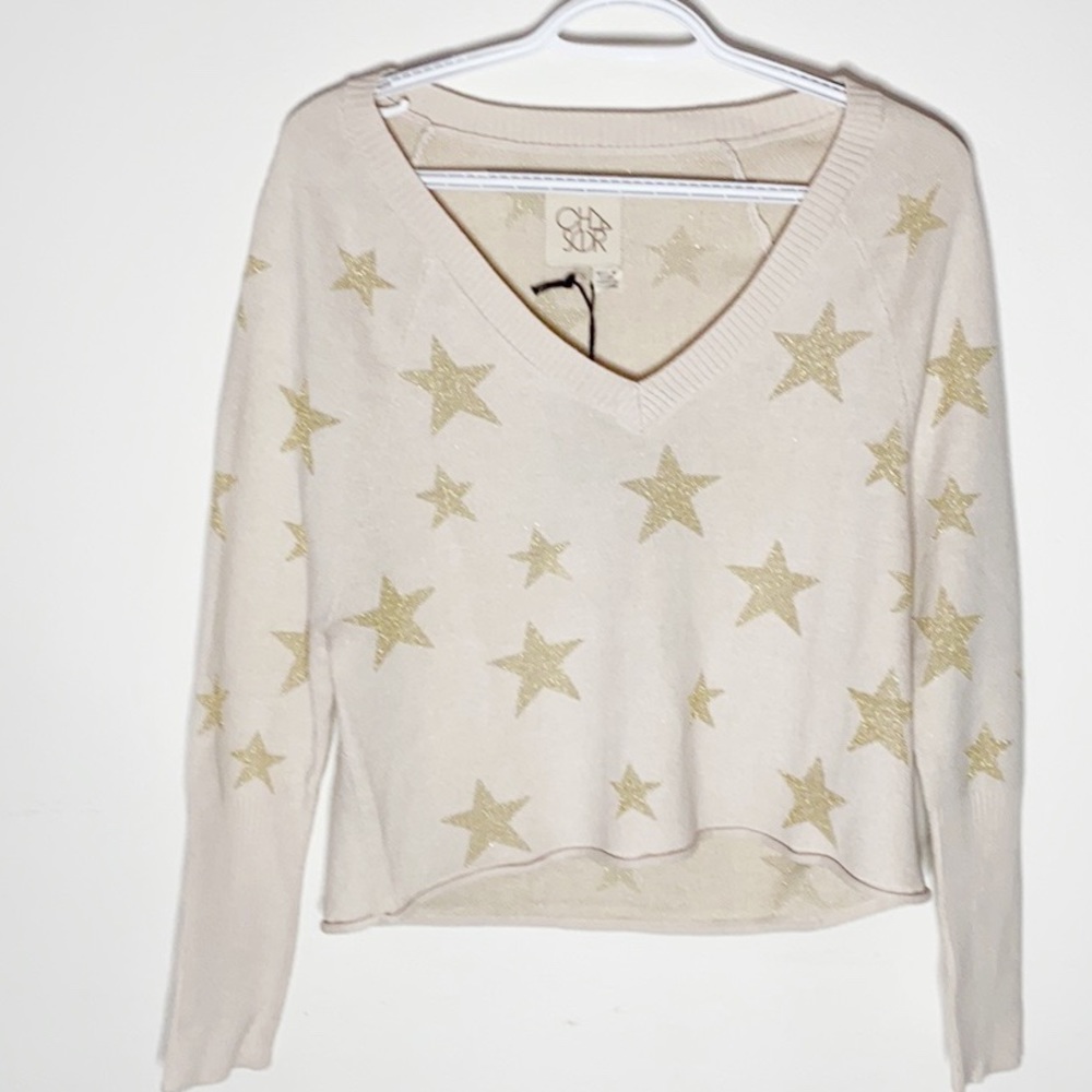 Chaser cropped golden star pullover size S - Picture 2 of 11